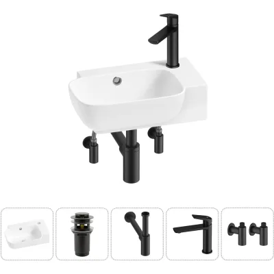 Комплект Wellsee 5 в 1 Lavinia Boho Bathroom Sink накладная/подвесная раковина 40x24 см 20216370R