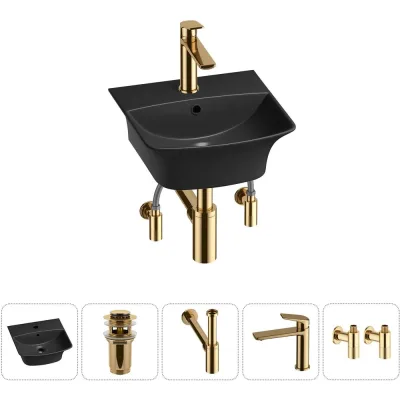 Комплект Wellsee 5 в 1 Lavinia Boho Bathroom Sink накладная/подвесная раковина 35x36 см 20216748R
