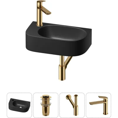 Комплект Wellsee 4 в 1 Lavinia Boho Bathroom Sink накладная/подвесная раковина 40x22 см 20216353R