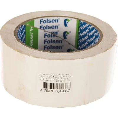 Упаковочная лента FOLSEN 48мм х 66м, белая, PVC 0777245