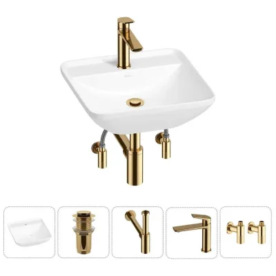 Набор Wellsee 5 в 1 Cute Twin S накладная раковина 43x43 см 20213368R