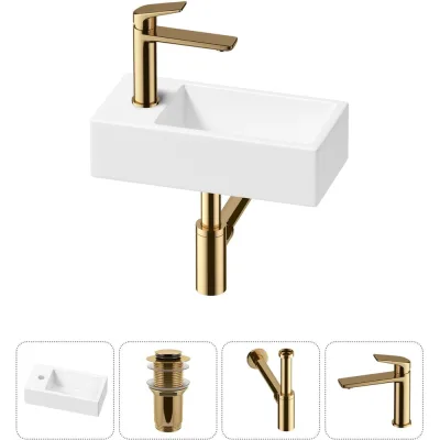 Комплект Wellsee 4 в 1 Lavinia Boho Bathroom Sink накладная/подвесная раковина 40x20 см 20216003R