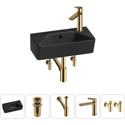 Комплект Wellsee 5 в 1 Lavinia Boho Bathroom Sink накладная/подвесная раковина 40x22 см 20216440R