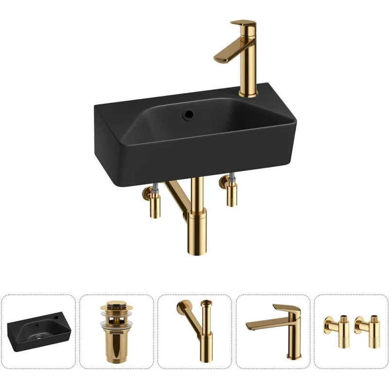 Комплект Wellsee 5 в 1 Lavinia Boho Bathroom Sink накладная/подвесная раковина 40x22 см 20216440R