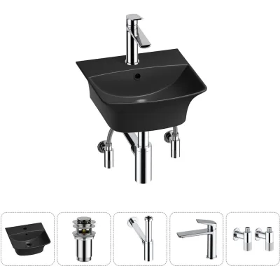 Комплект Wellsee 5 в 1 Lavinia Boho Bathroom Sink накладная/подвесная раковина 35x36 см 20216746R