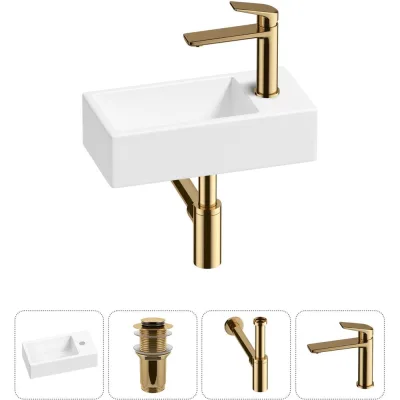 Комплект Wellsee 4 в 1 Lavinia Boho Bathroom Sink накладная/подвесная раковина 40x20 см 20215975R