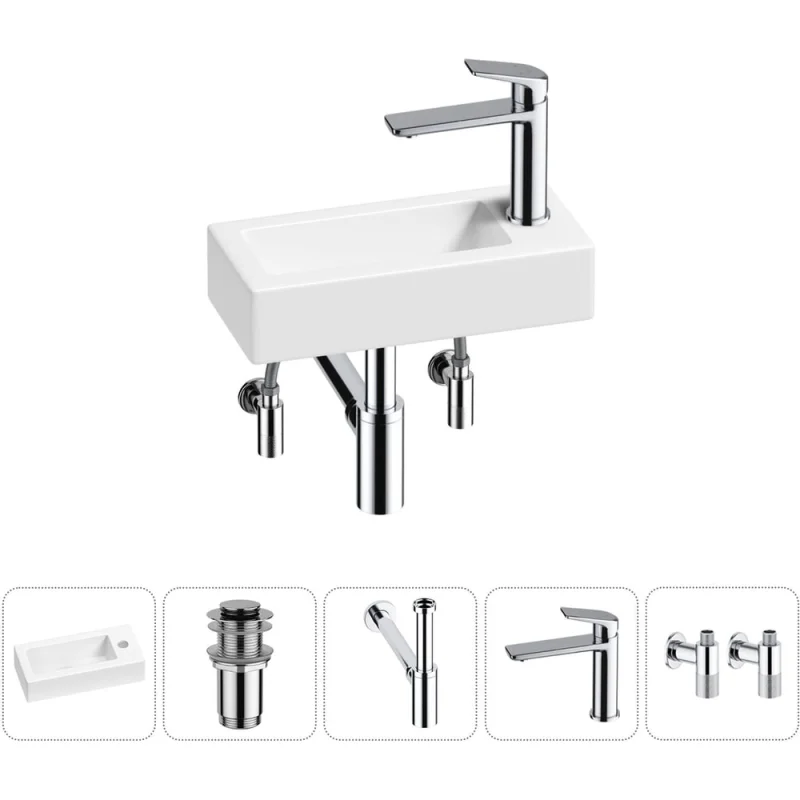 Комплект Wellsee 5 в 1 Lavinia Boho Bathroom Sink накладная/подвесная раковина 37x18 см 20215865R
