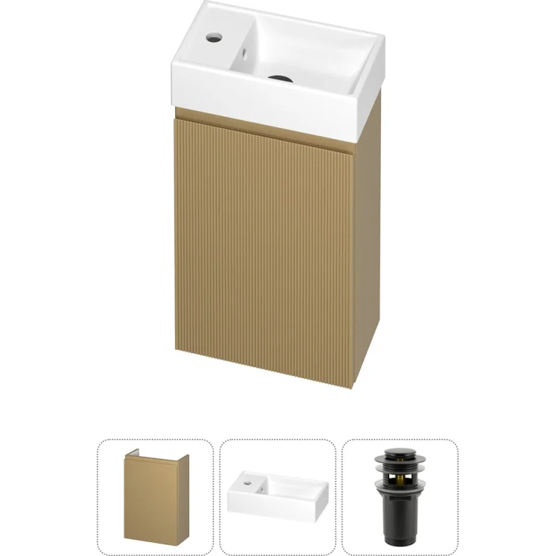 Комплект подвесной тумбы с раковиной для ванной и туалета Wellsee WC Area в наборе 3 в 1 20216838R