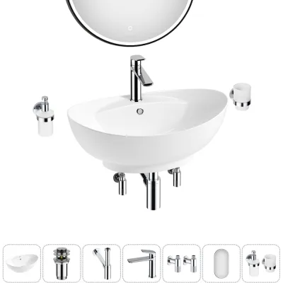 Комплект Wellsee 7 в 1 Lavinia Boho Bathroom Sink накладная раковина 59x39 см 20219293R