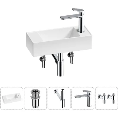 Комплект Wellsee 5 в 1 Lavinia Boho Bathroom Sink накладная/подвесная раковина 43x18 см 20216257R