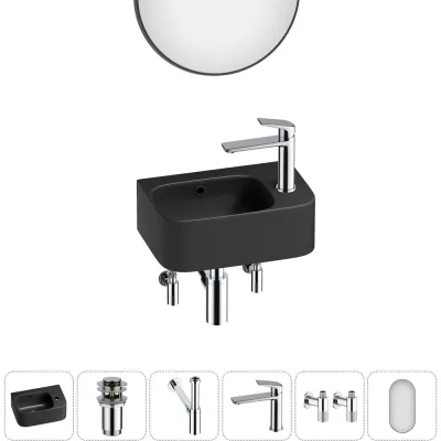 Комплект Wellsee 6 в 1 Lavinia Boho Bathroom Sink накладная/подвесная раковина 37x25 см 20219871R