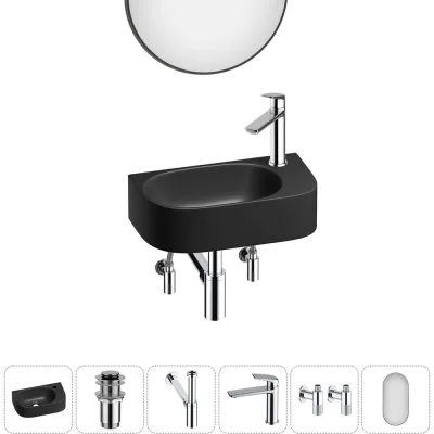 Комплект Wellsee 6 в 1 Lavinia Boho Bathroom Sink накладная/подвесная раковина 40x22 см 20219745R