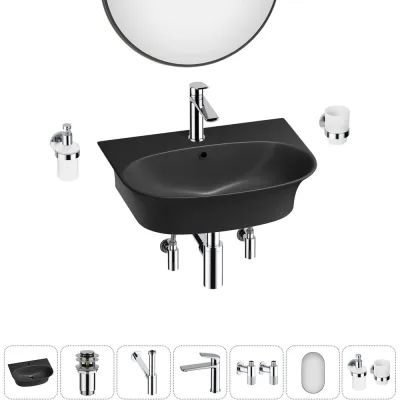 Комплект Wellsee 7 в 1 Lavinia Boho Bathroom Sink накладная/подвесная раковина 55x43 см 20219944R