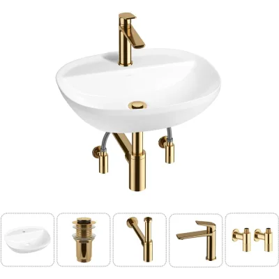 Набор Wellsee 5 в 1 Cute Twin R накладная раковина 50x42 см 20213352R