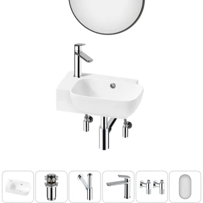 Комплект Wellsee 6 в 1 Lavinia Boho Bathroom Sink накладная/подвесная раковина 40x24 см 20219779R