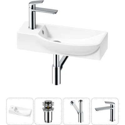 Комплект Wellsee 4 в 1 Lavinia Boho Bathroom Sink накладная/подвесная раковина 50x24 см 20216141R