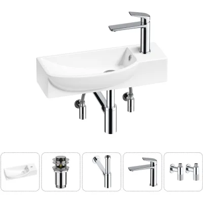 Комплект Wellsee 5 в 1 Lavinia Boho Bathroom Sink накладная/подвесная раковина 50x24 см 20216173R