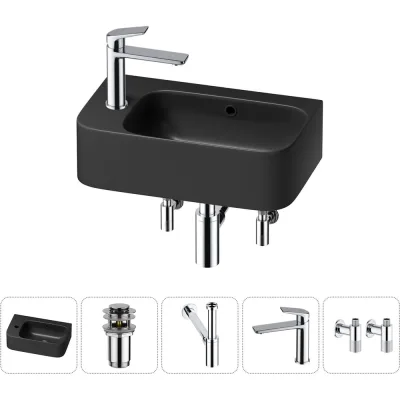 Комплект Wellsee 5 в 1 Lavinia Boho Bathroom Sink накладная/подвесная раковина 45x27 см 20216494R