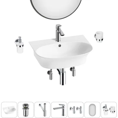 Комплект Wellsee 7 в 1 Lavinia Boho Bathroom Sink накладная/подвесная раковина 55x43 см 20219937R