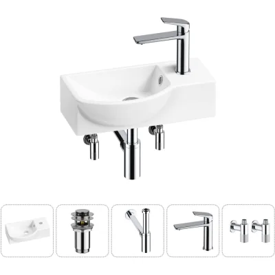 Комплект Wellsee 5 в 1 Lavinia Boho Bathroom Sink накладная/подвесная раковина 40x23 см 20216061R