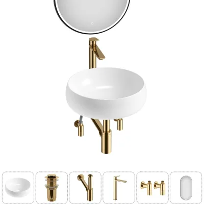 Комплект Wellsee 6 в 1 Lavinia Boho Bathroom Sink накладная раковина 36x36 см 20219235R