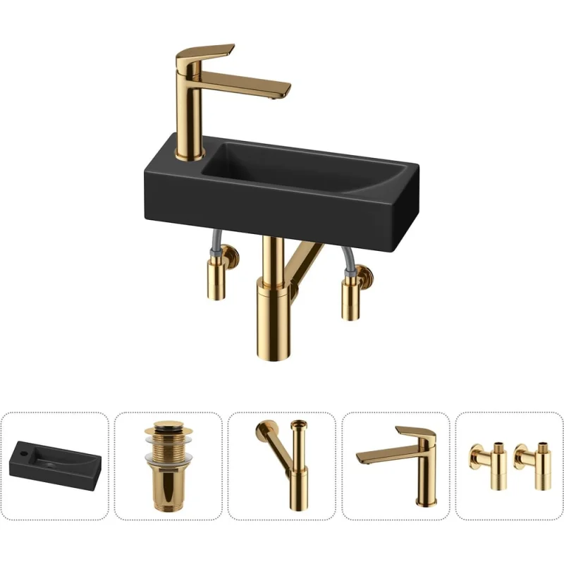Комплект Wellsee 5 в 1 Lavinia Boho Bathroom Sink накладная/подвесная раковина 38x14 см 20215936R