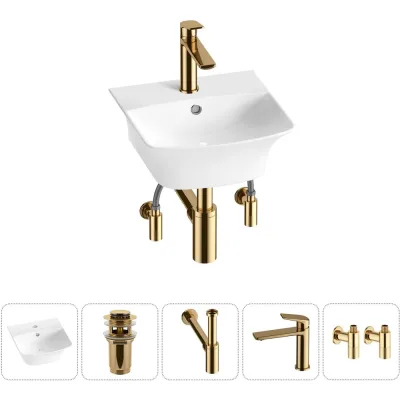 Комплект Wellsee 5 в 1 Lavinia Boho Bathroom Sink накладная/подвесная раковина 35x36 см 20216735R
