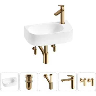 Комплект Wellsee 5 в 1 Lavinia Boho Bathroom Sink накладная/подвесная раковина 40x22 см 20216315R