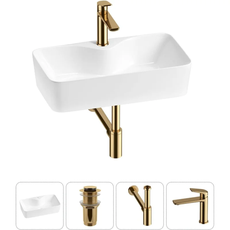 Комплект Wellsee 4 в 1 Lavinia Boho Bathroom Sink накладная раковина 54x30 см 20215281R