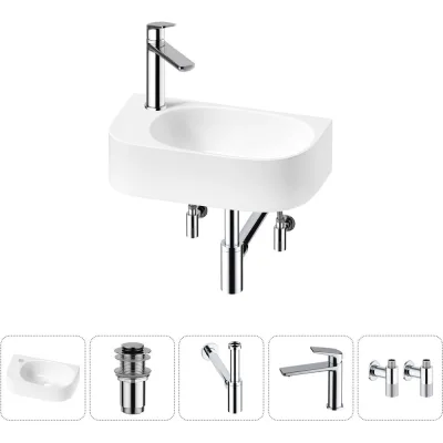 Комплект Wellsee 5 в 1 Lavinia Boho Bathroom Sink накладная/подвесная раковина 40x22 см 20216341R