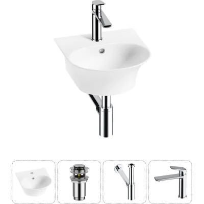 Комплект Wellsee 4 в 1 Lavinia Boho Bathroom Sink накладная/подвесная раковина 34x36 см 20216645R