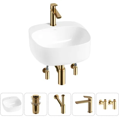 Набор Wellsee 5 в 1 Ideal накладная раковина 42x42 см 20214093R