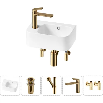 Комплект Wellsee 5 в 1 Lavinia Boho Bathroom Sink накладная/подвесная раковина 37x25 см 20216539R