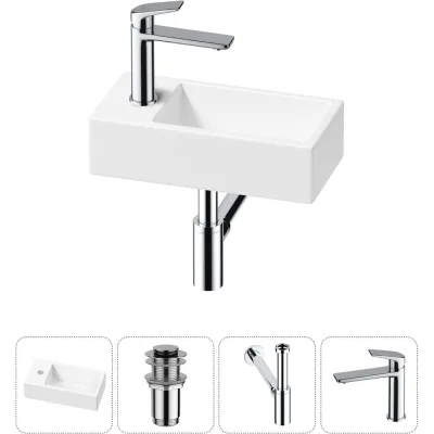 Комплект Wellsee 4 в 1 Lavinia Boho Bathroom Sink накладная/подвесная раковина 40x20 см 20216001R