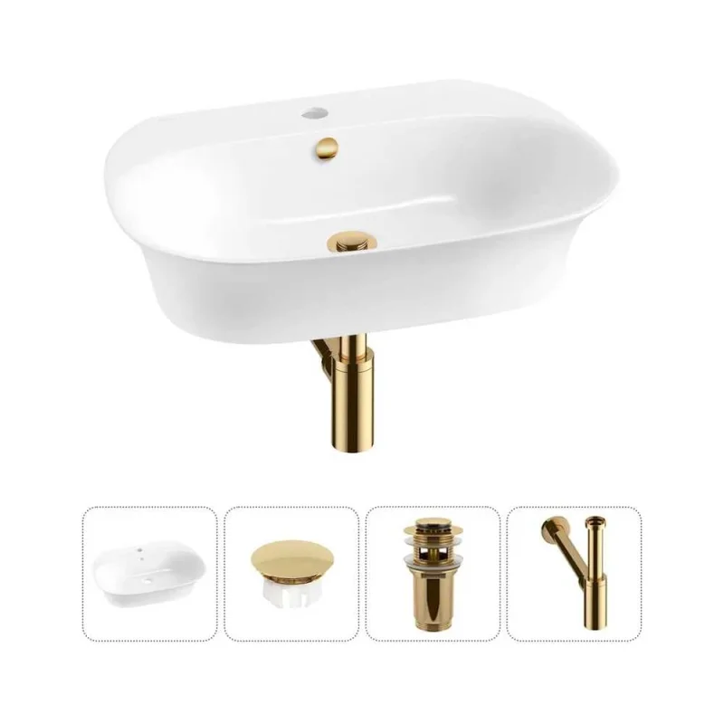 Набор Wellsee 4 в 1 Excellence Pro накладная/подвесная раковина 65x46 см 20217062R