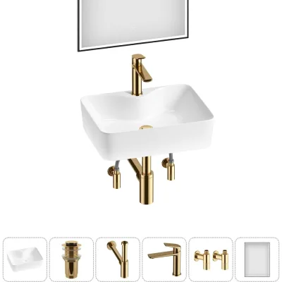 Комплект Wellsee 6 в 1 Lavinia Boho Bathroom Sink накладная раковина 48x37 см 20219347R