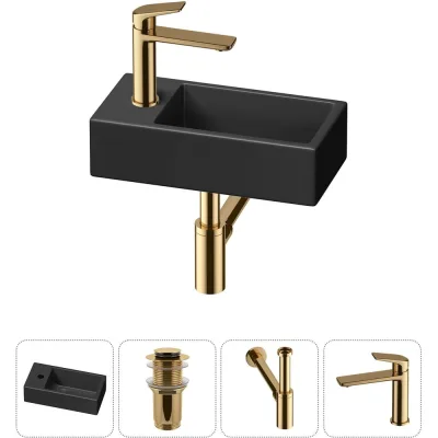 Комплект Wellsee 4 в 1 Lavinia Boho Bathroom Sink накладная/подвесная раковина 40x20 см 20216017R