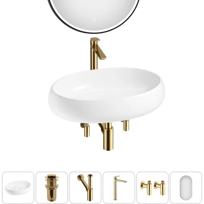 Комплект Wellsee 6 в 1 Lavinia Boho Bathroom Sink накладная раковина 60x40 см 20219267R