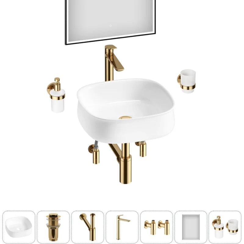 ΠΠΎΠΌΠΏΠ»Π΅ΠΊΡ Wellsee 7 Π² 1 Lavinia Boho Bathroom Sink Π½Π°ΠΊΠ»Π°Π΄Π½Π°Ρ ΡΠ°ΠΊΠΎΠ²ΠΈΠ½Π° 42x42 ΡΠΌ 20219447R
