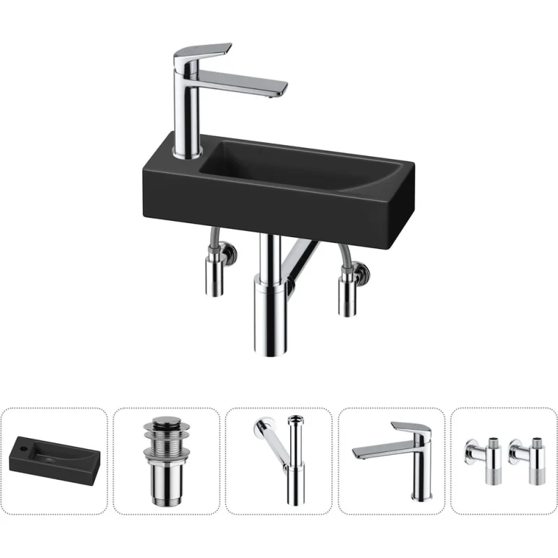 Комплект Wellsee 5 в 1 Lavinia Boho Bathroom Sink накладная/подвесная раковина 38x14 см 20215934R