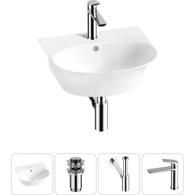 Комплект 4 в 1 Wellsee Bathroom Sink накладная/подвесная раковина 46x41 см состоит 20216673R