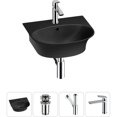 Комплект 4 в 1 Wellsee Bathroom Sink накладная/подвесная раковина 46x41 см состоит 20216687R
