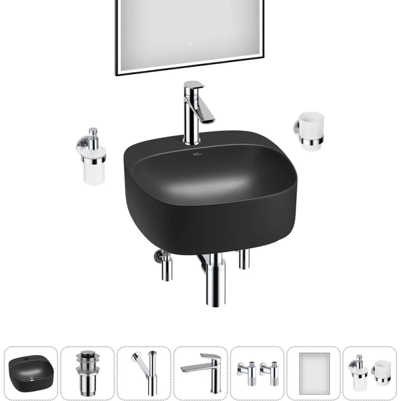 Набор Wellsee 7 в 1 Ideal накладная раковина 42x42 см 20218694R