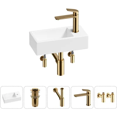 Комплект Wellsee 5 в 1 Lavinia Boho Bathroom Sink накладная/подвесная раковина 40x20 см 20215979R