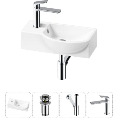 Комплект 4 в 1 Wellsee Bathroom Sink накладная/подвесная раковина 40x23 см состоит 20216029R