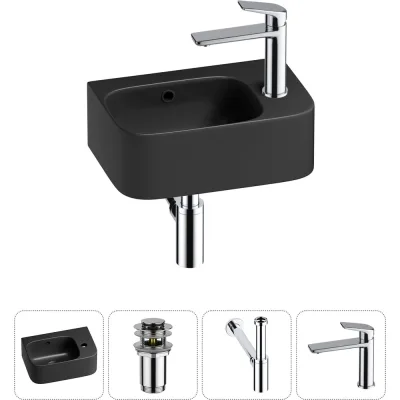 Комплект 4 в 1 Wellsee Bathroom Sink накладная/подвесная раковина 37x25 см состоит 20216575R