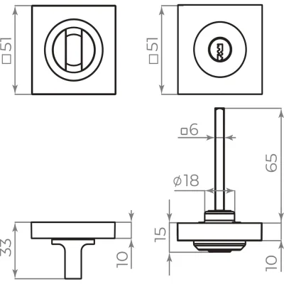 Ручка поворотная AJAX с фиксацией ключом BK6.FIX.JK GP-5 золото 49801