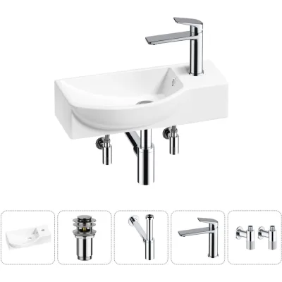 Комплект Wellsee 5 в 1 Lavinia Boho Bathroom Sink накладная/подвесная раковина 45x24 см 20216117R