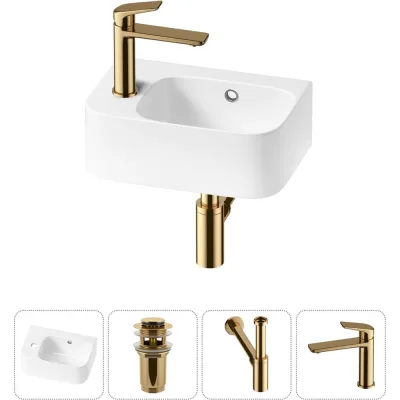 Комплект Wellsee 4 в 1 Lavinia Boho Bathroom Sink накладная/подвесная раковина 37x25 см 20216535R