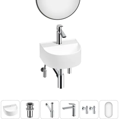 Мини-раковина для ванной комнаты или туалета Wellsee WC Area в наборе 6 в 1 20218151R